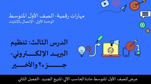 تنظيم البريد الإلكتروني الجزء 2 والأخير -عرض مهارات رقمية للصف الأول المتوسط