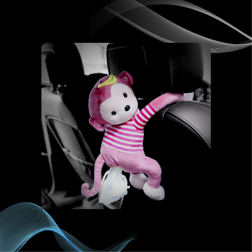 حامل مناديل قرد وردي