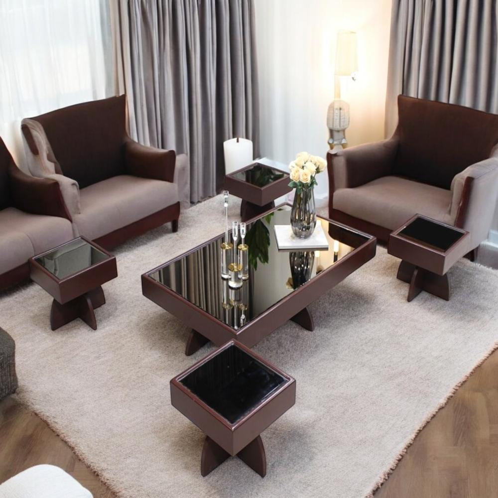 طقم طاولات 1 +4 سطح زجاجي