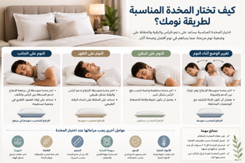 كيف تختار المخدة المناسبة لطريقة نومك؟