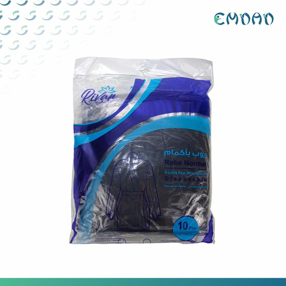 روب استخدام واحد من ريفان -100حبة - روب اسود, روب استحمام استخدام واحد