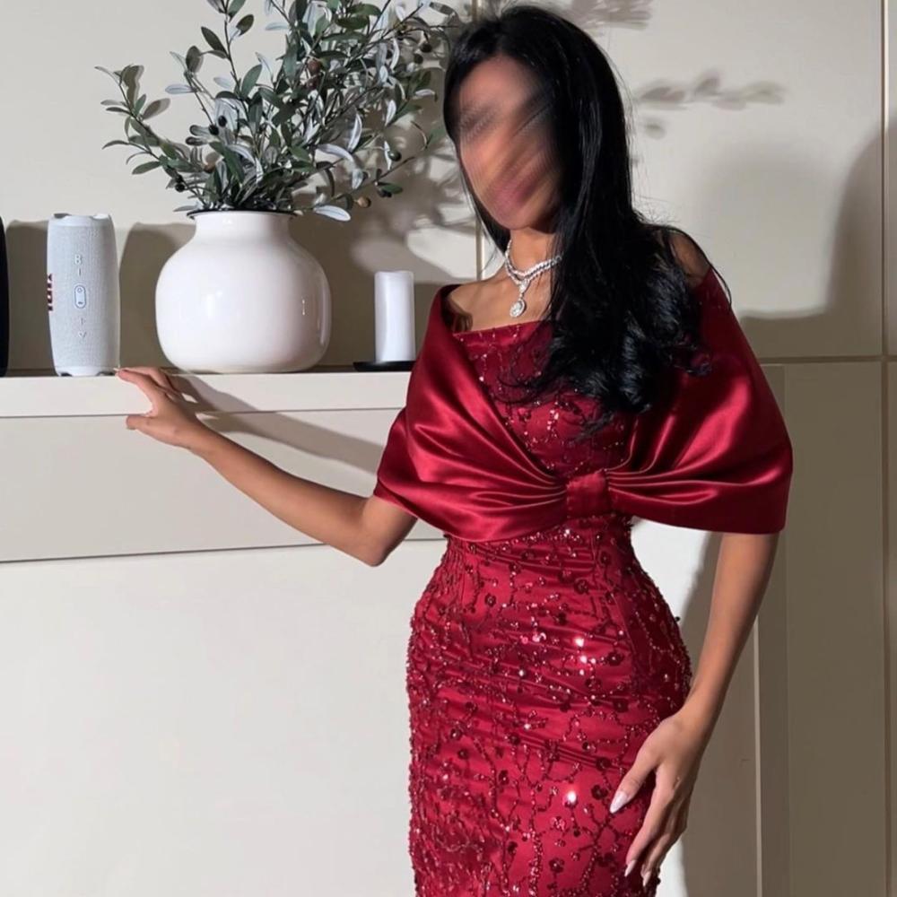 فستان سهرة كلفه مطرزة الاكمام تفته