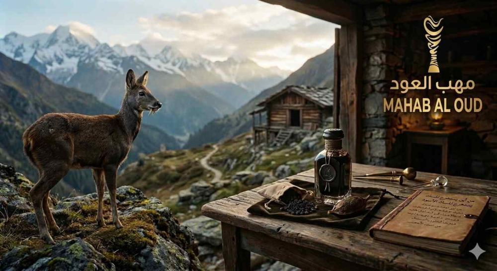غزال المسك الأسود في جبال الهيمالايا، مصدر المسك الأصلي من مهب العود م