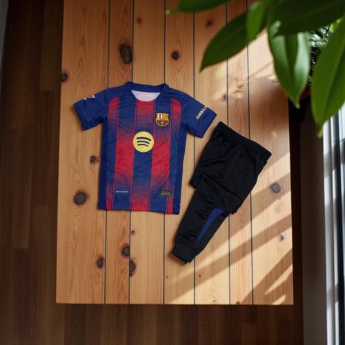 طقم برشلونه بنطلون طويل شبابي واطفال
