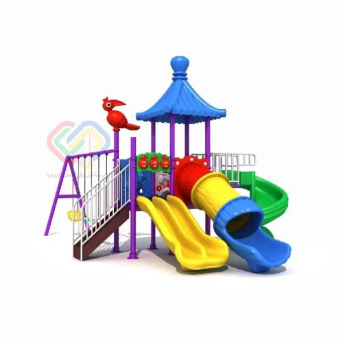 لعبه حدائق خارجيه مع زحاليقات بلاستيك و مرجيحه 3 ا...