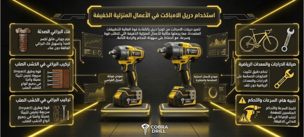 هل يمكن استخدام دريل الامباكت في الأعمال المنزلية الخفيفة؟