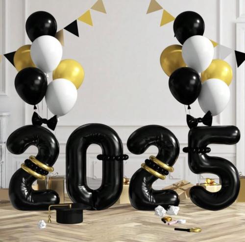 مجموعة ديكور بالونات حفل تخرج 2025 (25 قطعة )