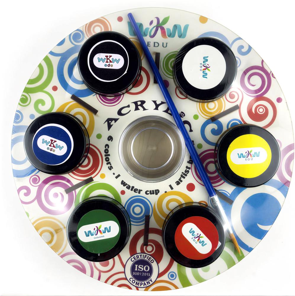 لوحة ألوان اكريلك دائرية 180جم - 6 الون