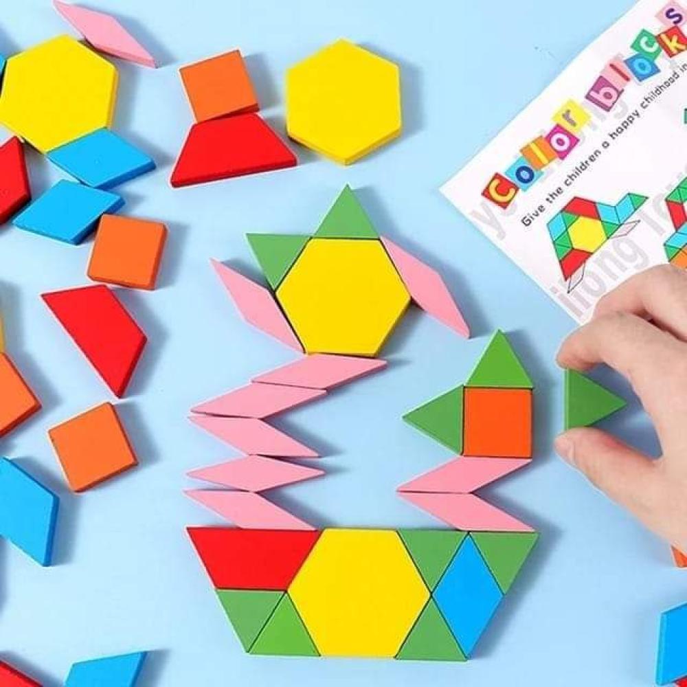 لعبة موازيك خشبية 125 قطعة لوح مونتيسوري تعليميه للأطفال