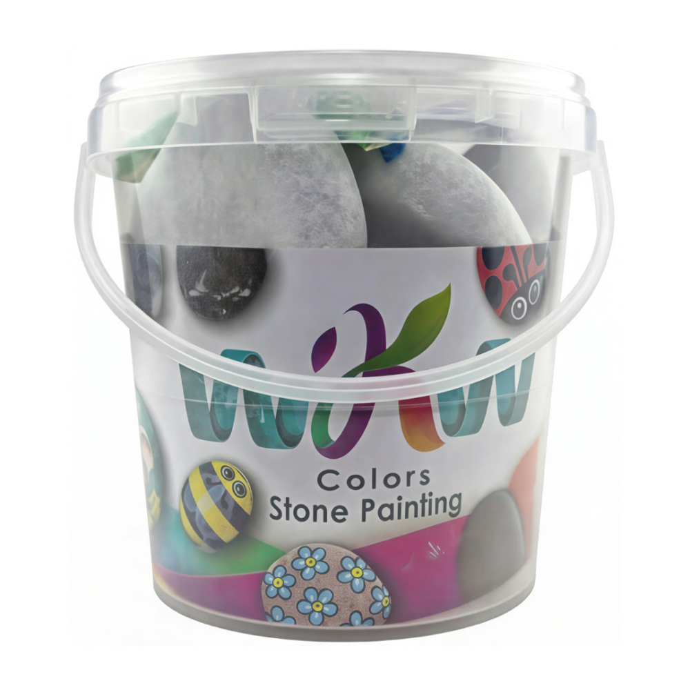 احجار التلوين مع ألوان - 9 قطع