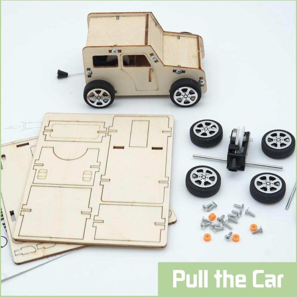 سيارة خشبية تركيب STEM