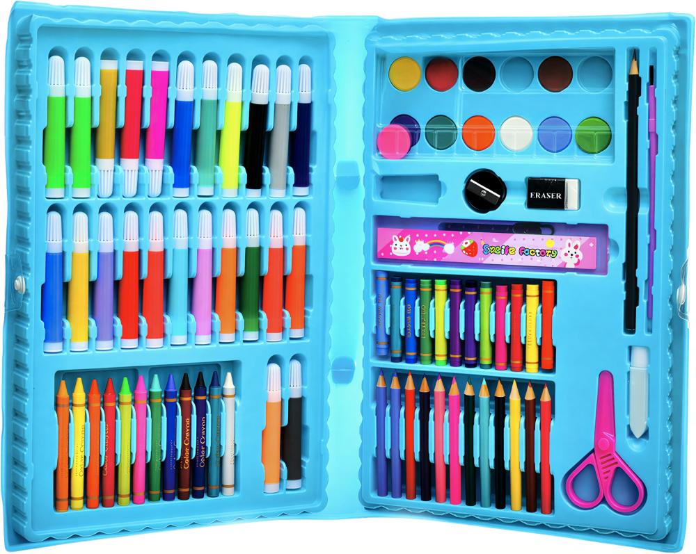 حقيبة ألوان 86 قطعة متكاملة للأطفال - متجر طفلي كنز