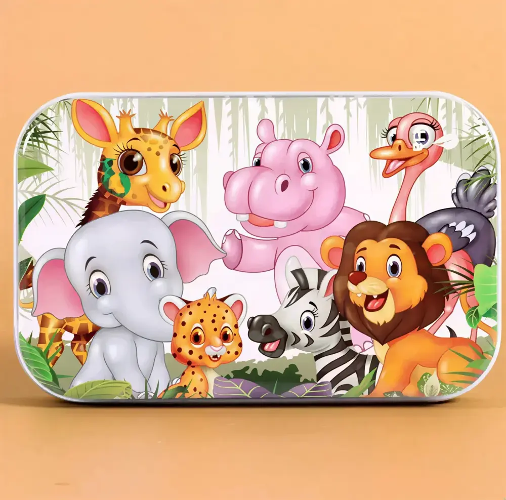 بازل علبة معدن 60 قطعة للأطفال