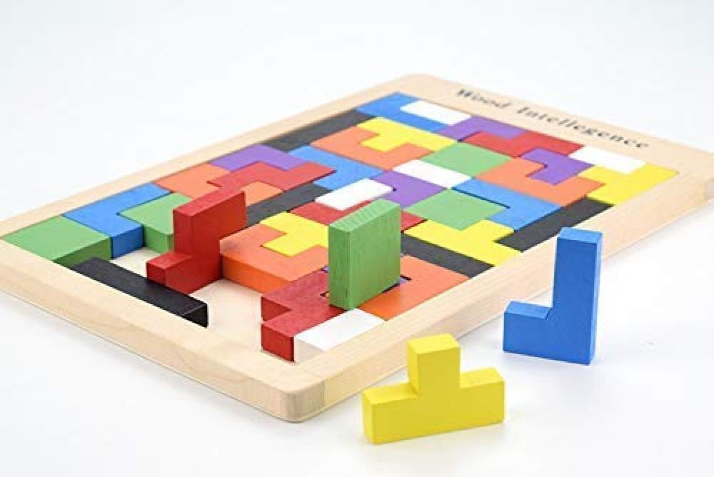 بازل خشبي ملون لتعلم الأطفال
