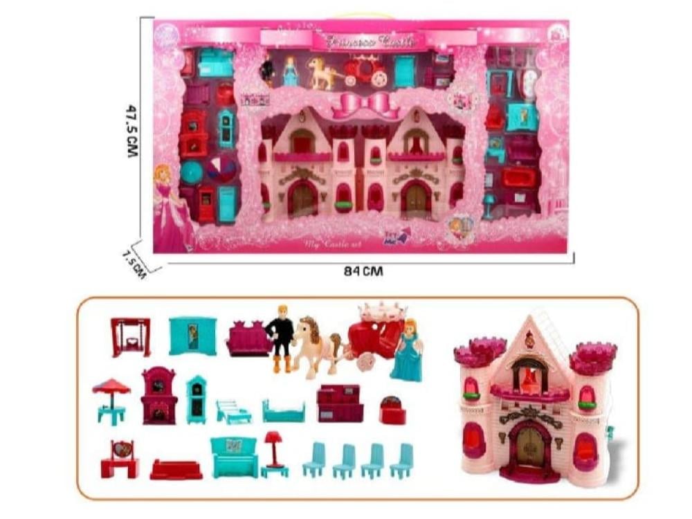 قلعة الأميرة السحرية مع شخصيات وأثاث