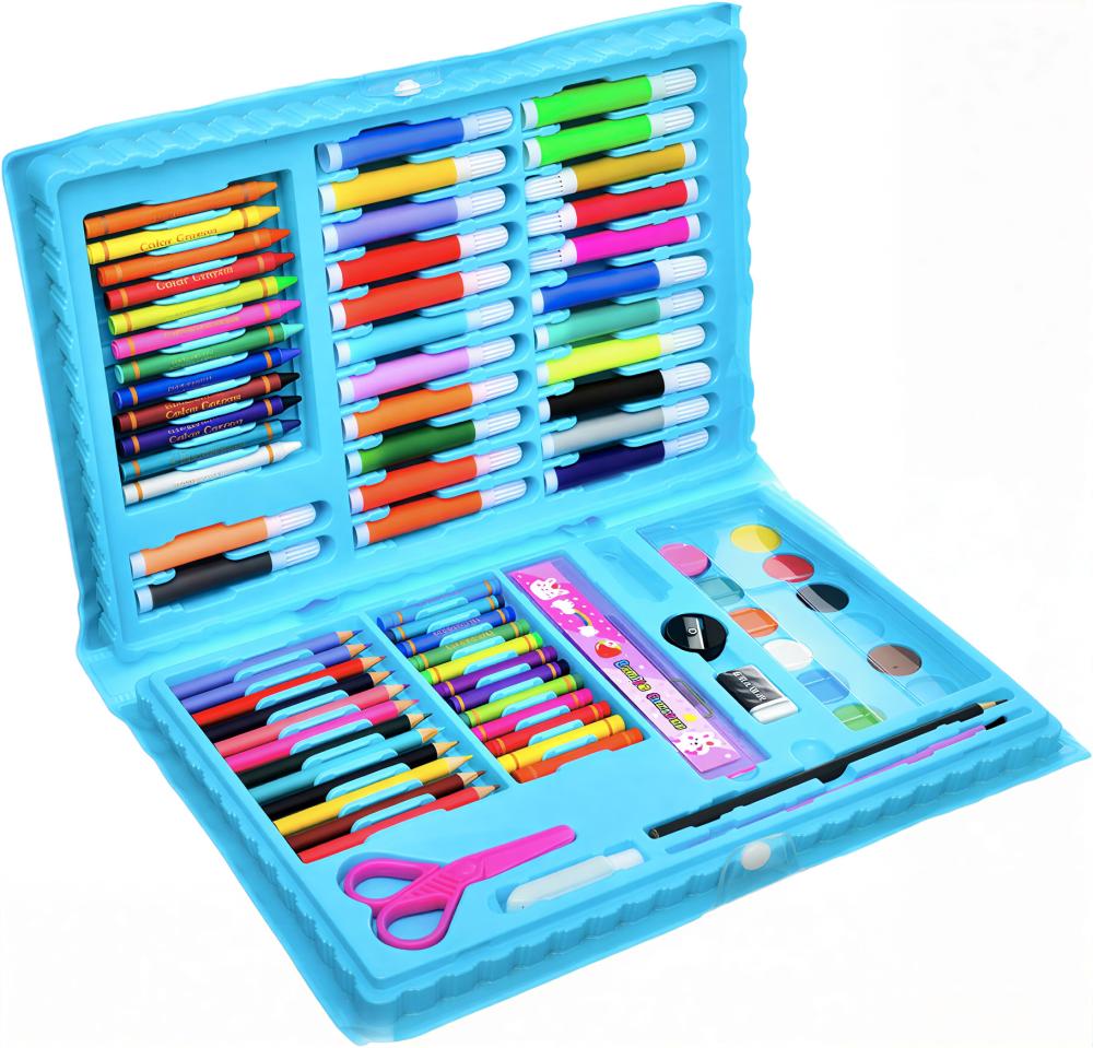 حقيبة ألوان 86 قطعة متكاملة للأطفال - متجر طفلي كنز