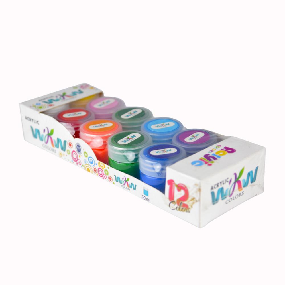 ألوان أكريلك علب للأطفال 12 لون  لتنمية مهارات الإبداع