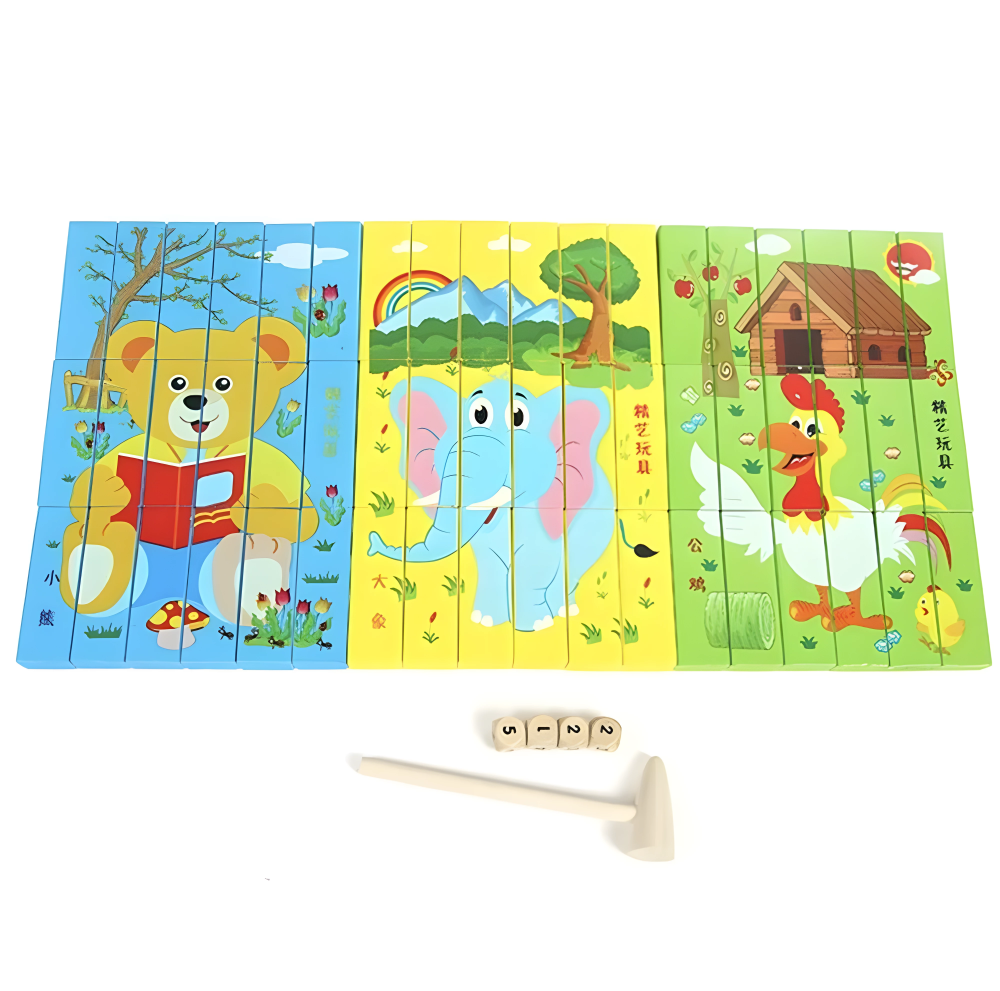 جانغا بازل خشبية - 3 في 1