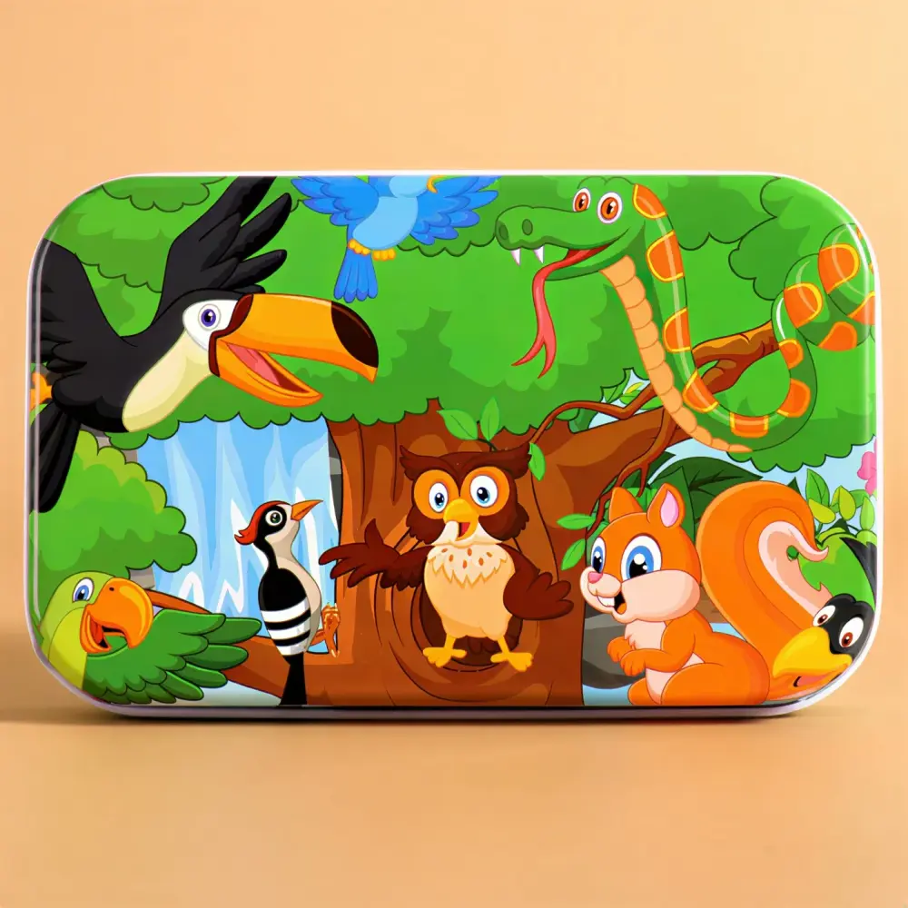 بازل علبة معدن 60 قطعة للأطفال