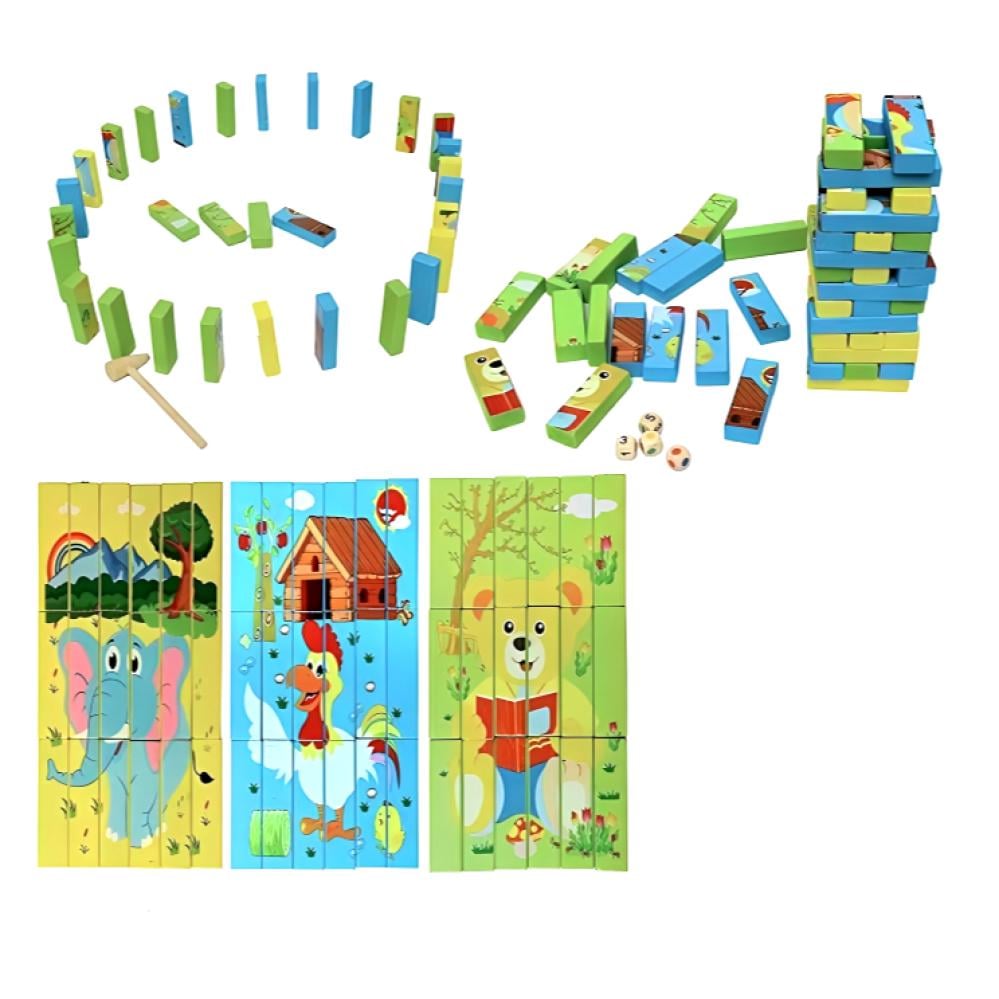 جانغا بازل خشبية - 3 في 1