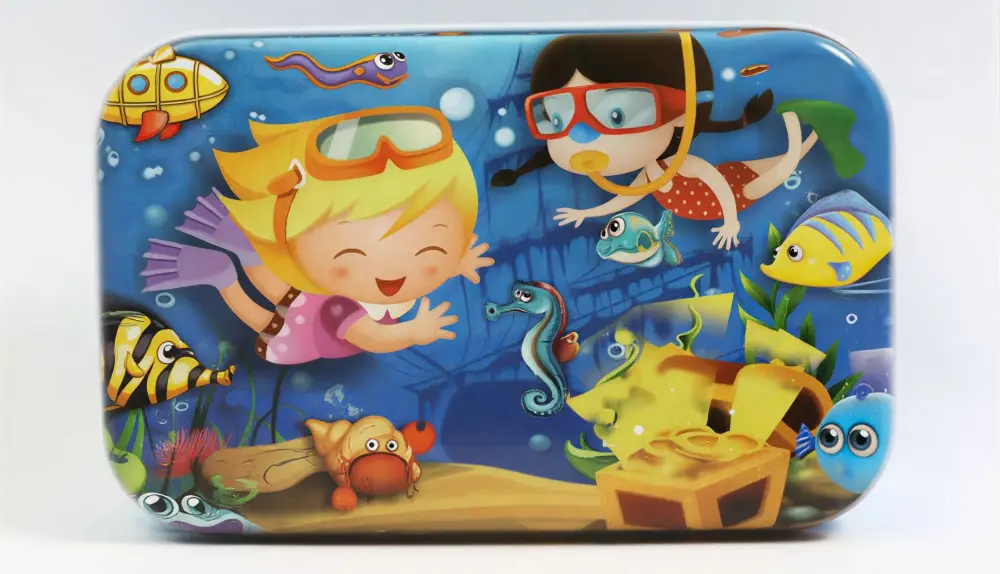 بازل علبة معدن 60 قطعة للأطفال