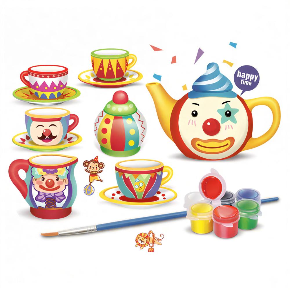 تلوين طقم الشاي