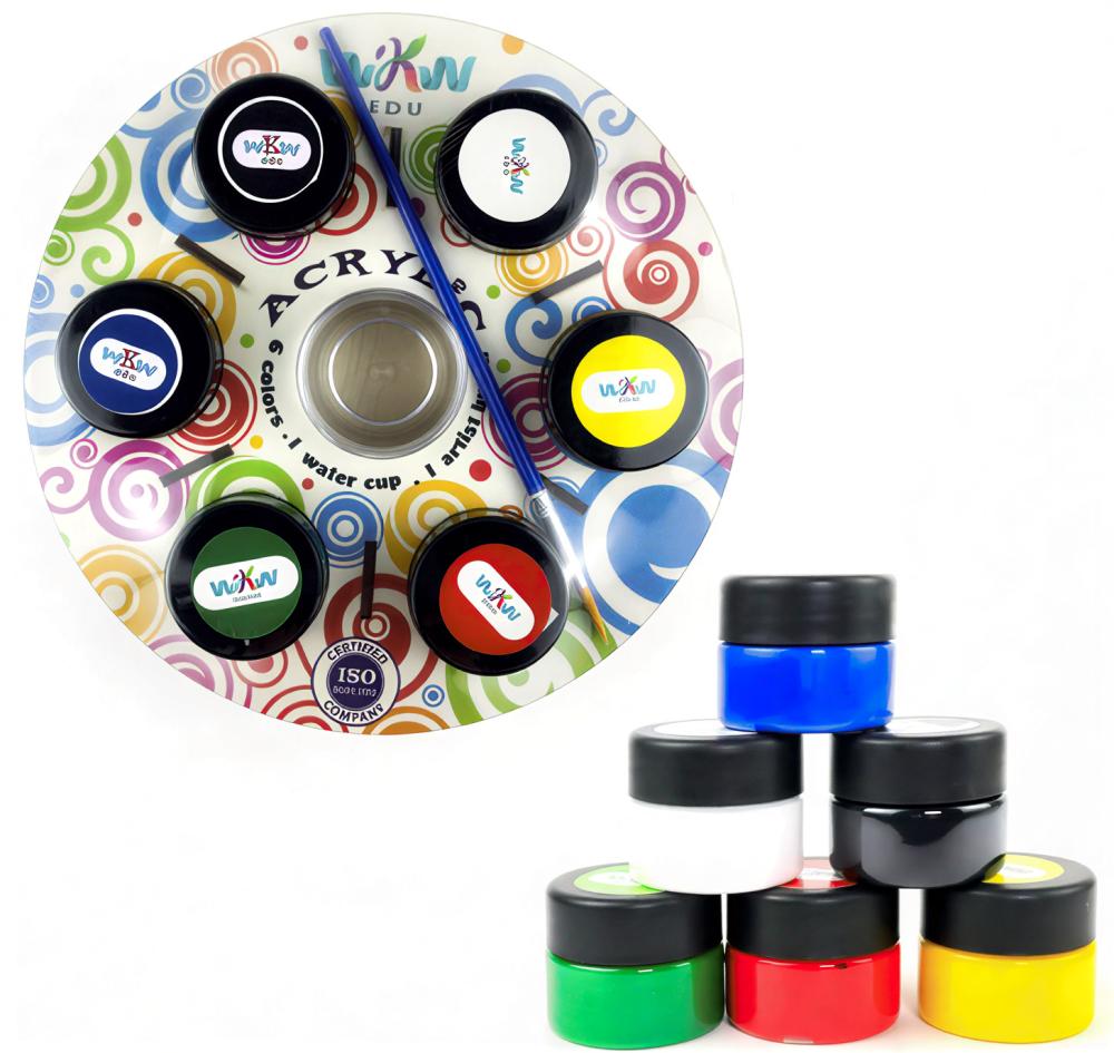 لوحة ألوان اكريلك دائرية 180جم - 6 الون