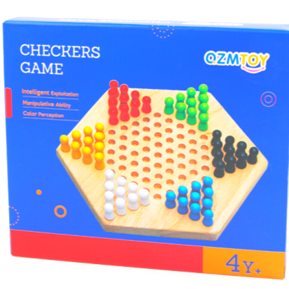 لعبة الداما الصينية الخشبية للأطفال والكبار للتسلية