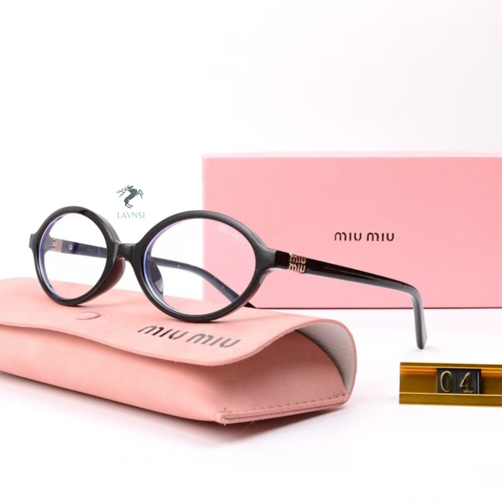 نظارة ميو ميو بإطار اسود وعدسات شفافيه