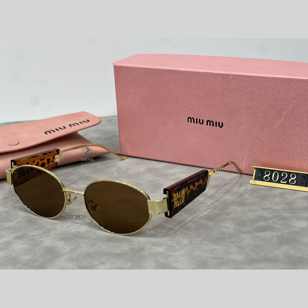 نظارة ميو ميو باطار تايقر وعدسة بنية بيضاوية