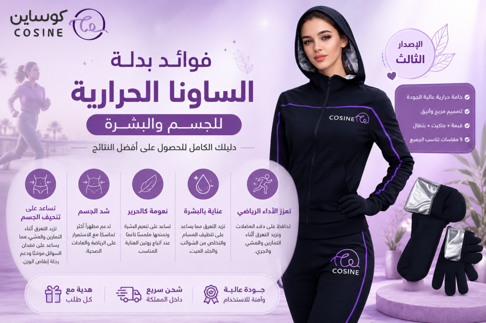 فوائد بدلة الساونا الحرارية للجسم والبشرة من كوساين