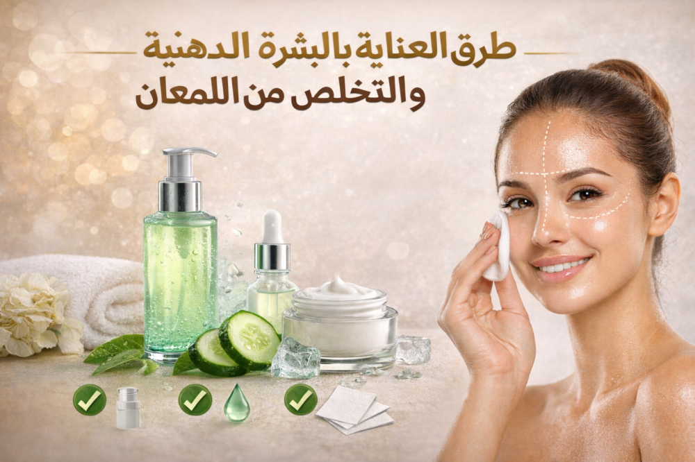 طرق العناية بالبشرة الدهنية والتخلص من اللمعان