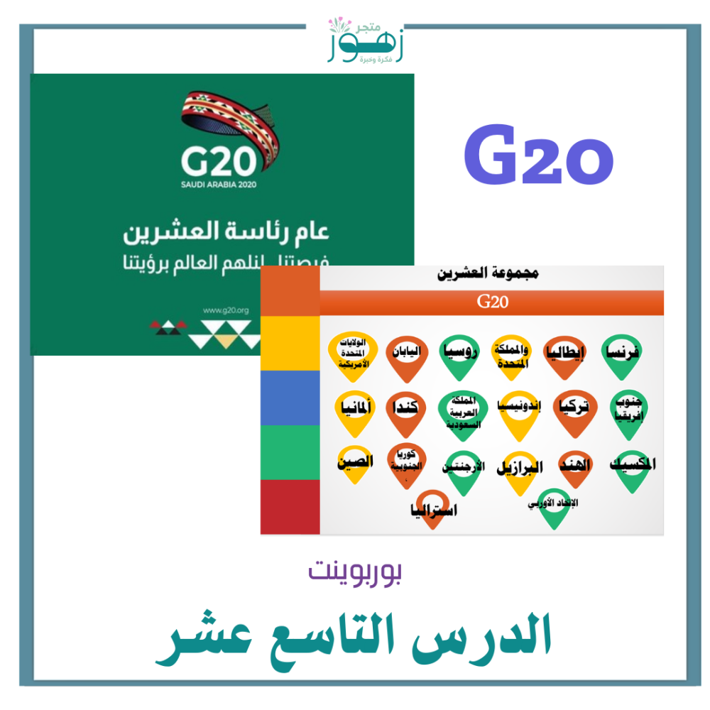 عرض بوربوينت -الدرس التاسع عشر-مجموعة دول العشرين  -اول ثانوي