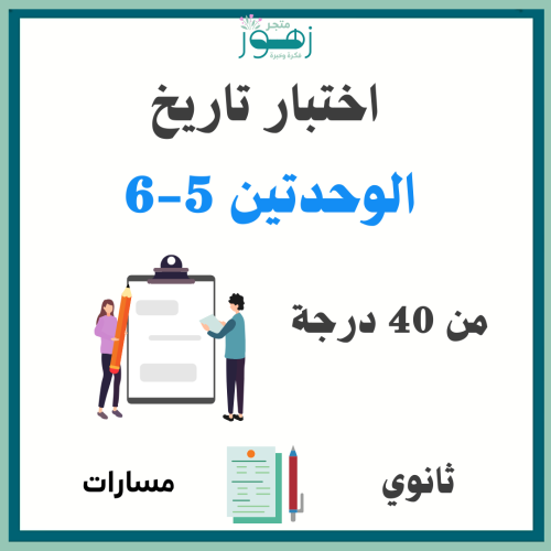 اختبار نهائي لمقرر التاريخ - الوحدتين 5-6 فقط -الص...