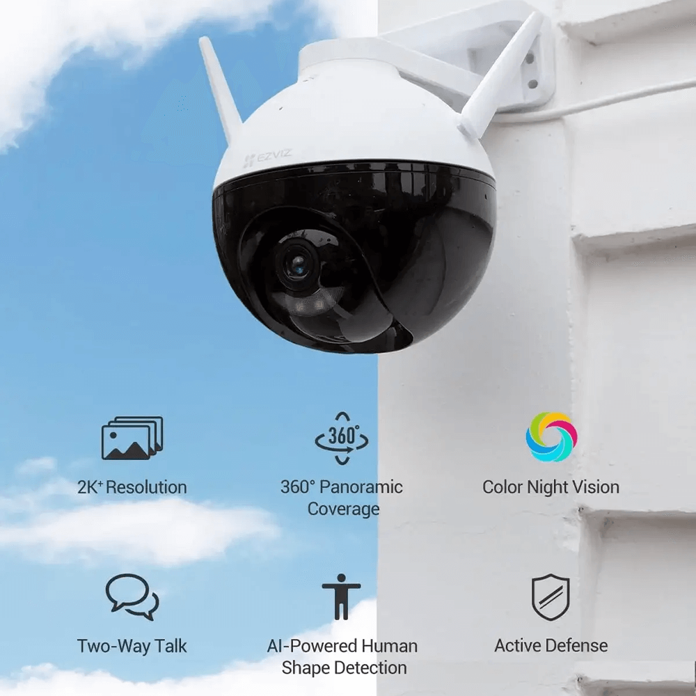 كاميرا خارجية تعمل بالإمالة والتحريك ايزفيز EZVIZ C8W 4MP 2K