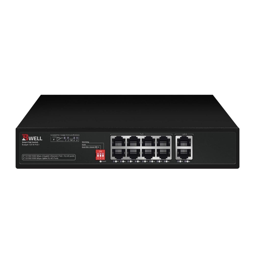 بي ويل سويتش 8 منافذ  جيجا Bwell Switch 8 Port Gigabit POE