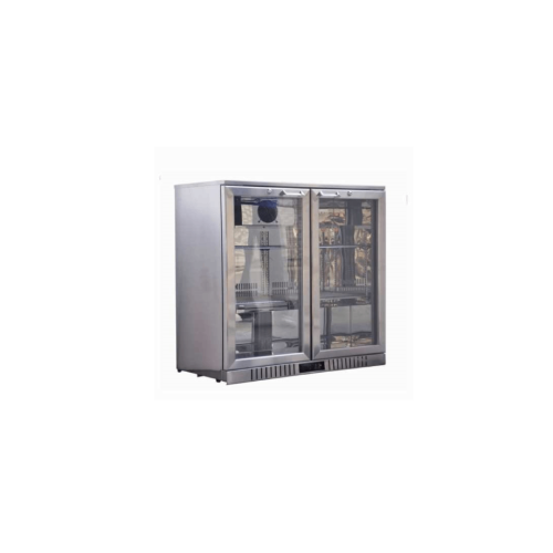 ثلاجة 2 باب زجاج (درفة ) ستيل موديل BB-210D (HS)