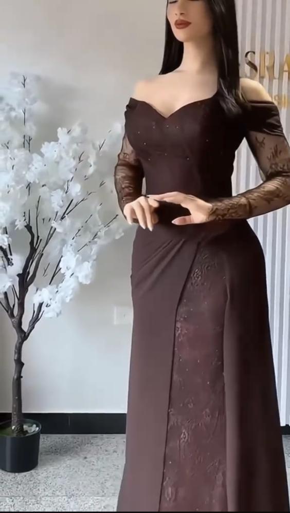 فستان سهرة بني