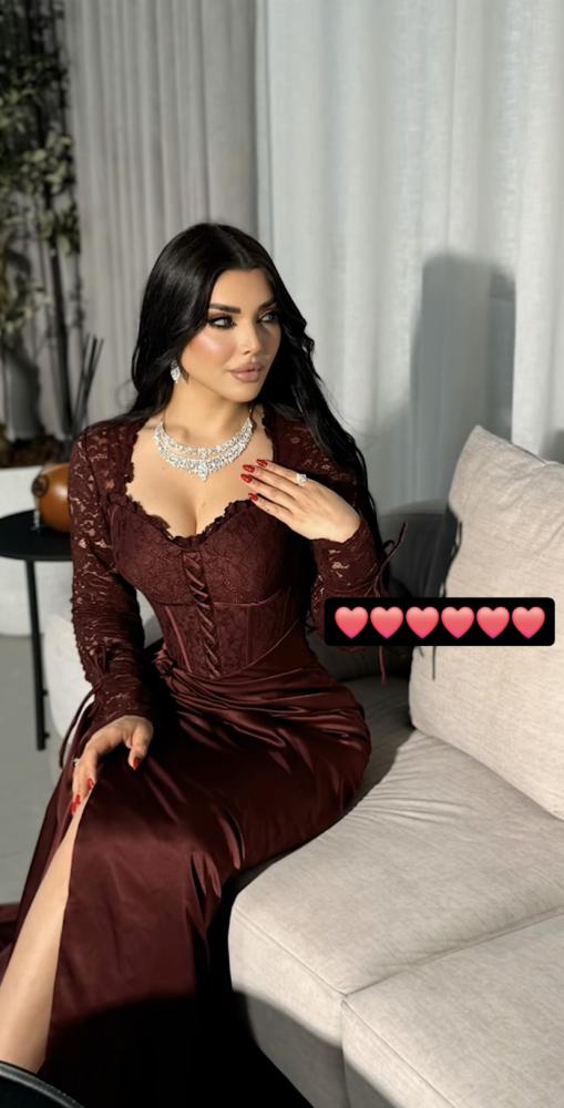 فستان سهرة ناعم خامة تفته _ دانتيل