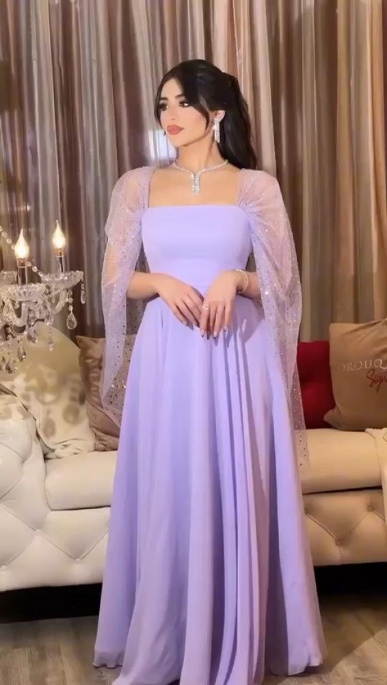 فستان سهرة شيفون مبطن