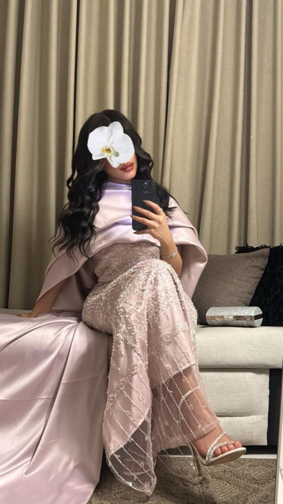 فستان سهرة شك بالكامل قطعتين