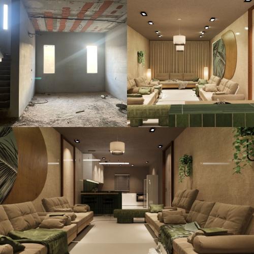 تصميم 3D صالة معيشة