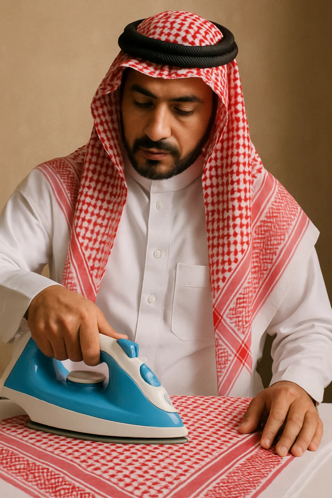 طريقة كوي الشماغ