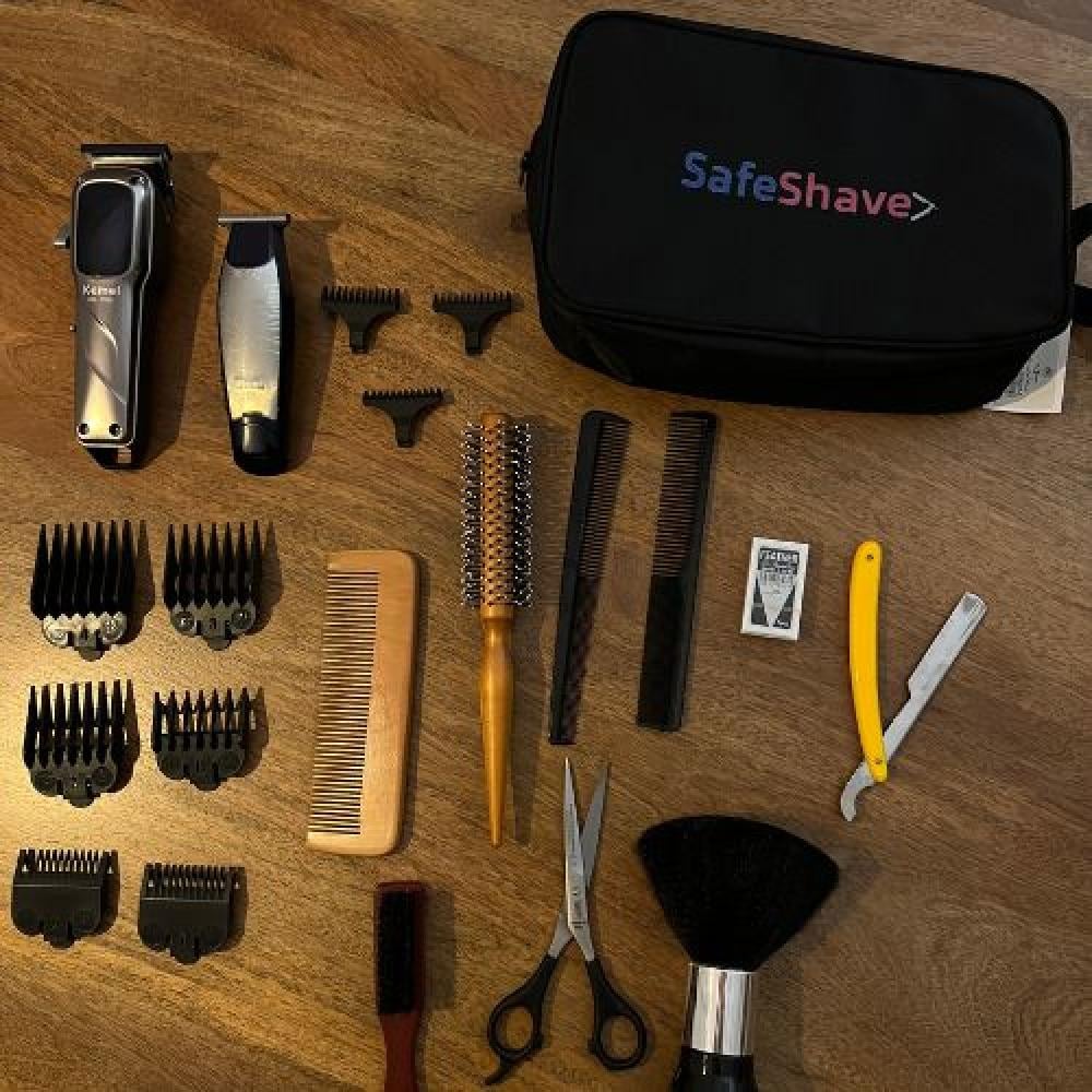 شنطة حلاقة احترافية للرجال بتصميم أنيق وأدوات متكاملة