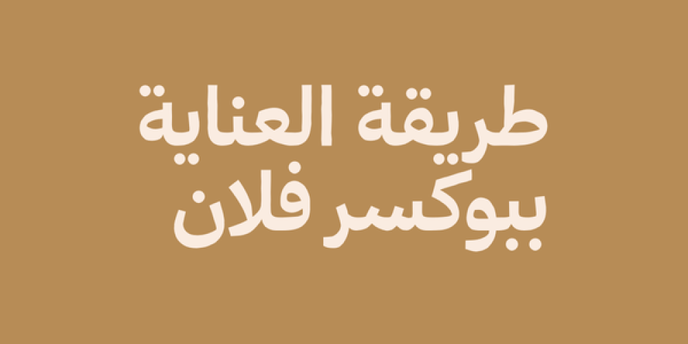 العناية ببوكسر فلان