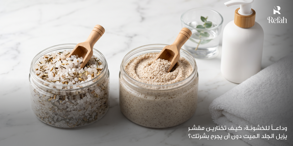 وداعاً للخشونة: كيف تختارين مقشر يزيل الجلد الميت دون أن يجرح بشرتك؟