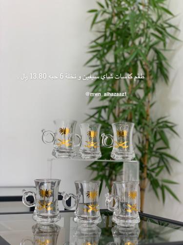 طقم كاسات شاي 6قطع سيفبن ونخله