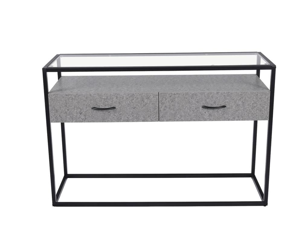 كونسول خشب مع زجاج مقاس 120*40 ارتفاع 80