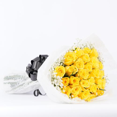 باقة ورد طبيعي اصفر