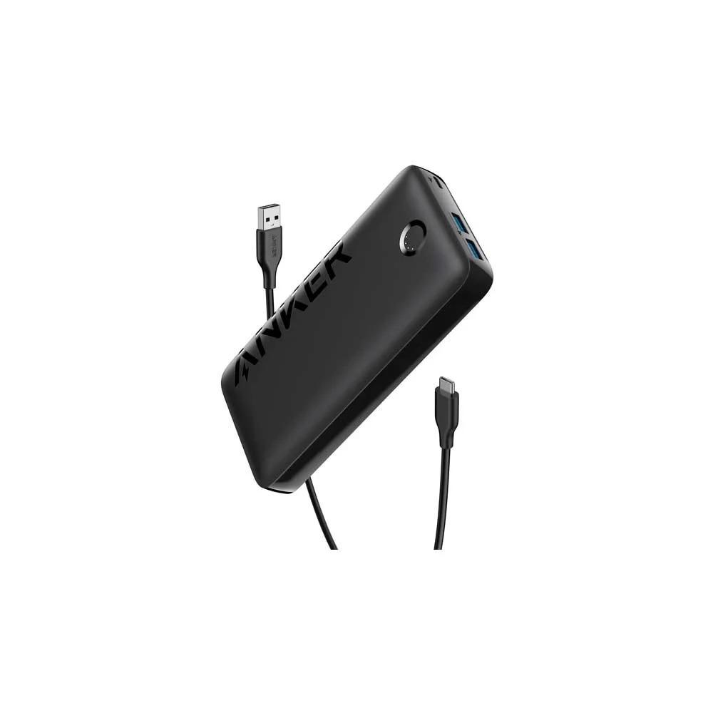 بطارية انكر 335 باوركور بمنفذين USB-A و منفذ تايب سي بسعة 20000 ملي امبير - اسود